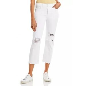 Paige Hoxton Crop White Ripped Jeans Size 29